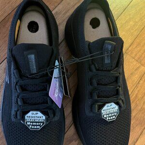 Skechers Women's Black Memory Foam Slip Resistant Relaxed Fit Work Shoe - NEW